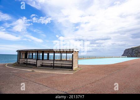 Refuge en bord de mer avec piscine à Llandudno Conwy Nord du pays de Galles ROYAUME-UNI Banque D'Images