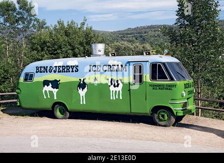 Crème glacée Cowmobile Ben & Jerry's. Banque D'Images