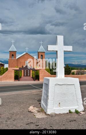 Eglise de Santa Cruz (Sainte Croix) Église de Santa Cruz, New Mexico, USA Banque D'Images