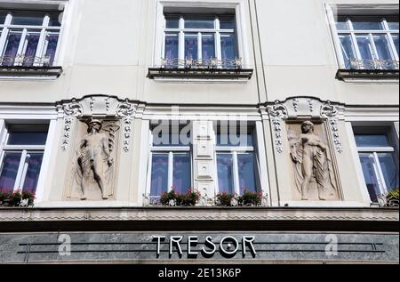 Bâtiment Art Nouveau de style Hôtel Tresor à Ljubljana Banque D'Images