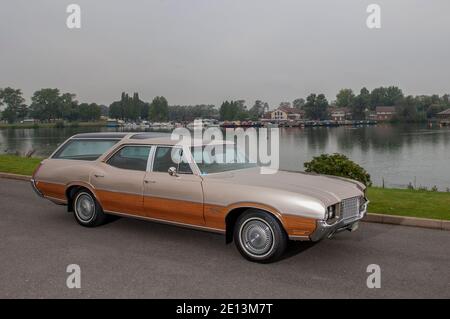 Vista Cruiser 1972 d'Oldsmobile, familiale classique américaine Woody Banque D'Images