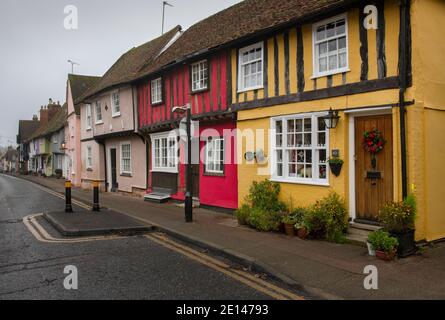 Safran Walden Essex Angleterre Royaume-Uni janvier 2021 Castle Street le stock de logements médiévaux Banque D'Images