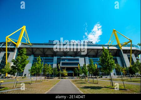 DORTMUND, ALLEMAGNE - 12 AOÛT 2020 : signal Iduna Park. Stade de football de Borussia Dortmund Banque D'Images