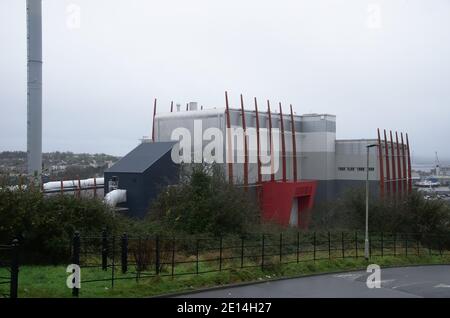 Environnement MVV Devonport énergie provenant de la centrale de production combinée de chaleur et d'électricité à Plymouth. Banque D'Images