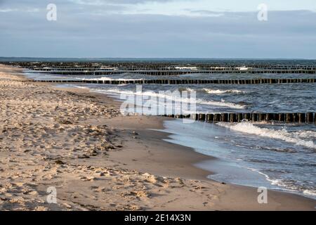 Mer Baltique sur Usedom, Allemagne, en hiver Banque D'Images