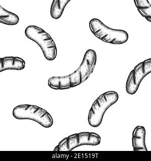 Motif sans couture avec saucisses noires et blanches Illustration de Vecteur