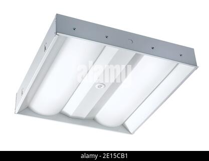 MHT lampe de plafond à deux rangées photographiée sur un arrière-plan blanc Banque D'Images