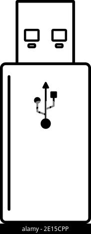Clé USB ou clé USB avec symbole USB dans vecteur Illustration de Vecteur