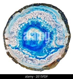 Montagnes russes Azure Blue Agate conçues par Anna Rabinowicz de RabLabs photographié sur fond blanc Banque D'Images