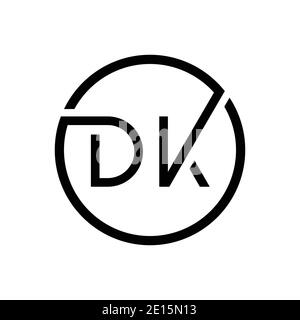 Original DK Letter logo Creative Typographie Vector Template. Design du logo Creative Circle Letter DK Illustration de Vecteur