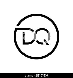 Original DQ lettre logo modèle vectoriel de typographie créative. Design du logo Creative Circle Letter DQ Illustration de Vecteur