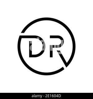 Original DR lettre logo modèle vectoriel de typographie créative. Design du logo Creative Circle Letter DR Illustration de Vecteur