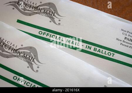 Bulletins officiels de vote par courrier pour les élections générales américaines Banque D'Images