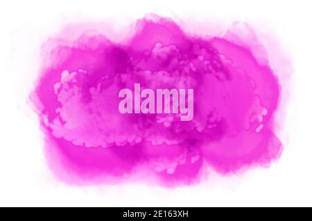 Éclaboussure d'aquarelle d'explosion rose abstraite isolée sur fond blanc. Illustration générée par ordinateur. Banque D'Images