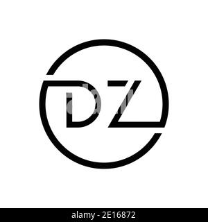 Original DZ Letter logo Creative Typography Vector Template. Design du logo Creative Circle Letter DZ Illustration de Vecteur