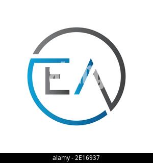 Original EA Letter logo Creative Typography Vector Template. Design du logo Creative Circle Letter EA Illustration de Vecteur