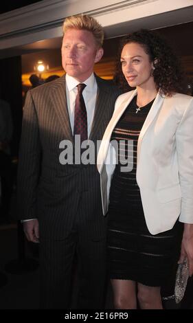 Boris Becker et sa femme Lilly Kerssenberg assistent à la fête de la CBI qui s'est tenue à la plage Orange lors du 64ème Festival de Cannes, le 15 mai 2011. Photo de Giancarlo Gorassini/ABACAPRESS.COM Banque D'Images