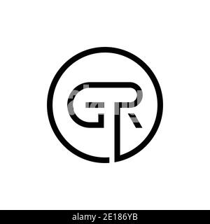 Original Circle GR Letter logo Creative Typographie Vector Template. Design du logo Creative Letter GR Illustration de Vecteur