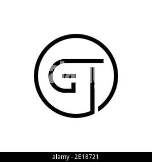 Original Circle GT lettre logo Creative Typographie Vector Template. Design du logo Creative Letter GT Illustration de Vecteur