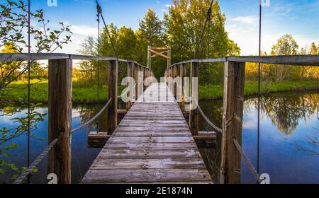 Randonnée sur la North Country Trail. Passerelle de randonnée pour randonneurs sur le sentier de campagne nord dans la péninsule supérieure du Michigan Banque D'Images