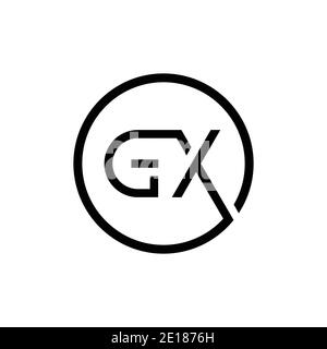 Original Circle GX Letter logo Creative Typographie Vector Template. Design du logo Creative Letter GX Illustration de Vecteur