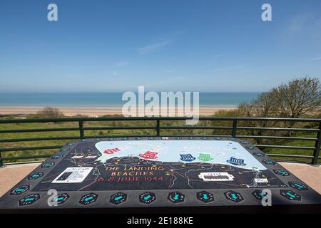 Carte des plages du débarquement en Normandie, France Banque D'Images