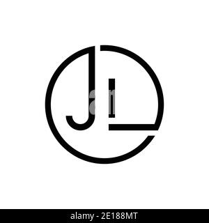 Modèle de scénario de logo JL de la lettre créative. Design du logo JL de la lettre circulaire initiale Illustration de Vecteur