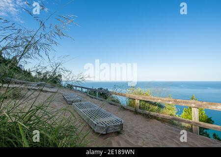 Découverte du Michigan et exploration des superbes Sleeping Bear Dunes National Stationnement Banque D'Images