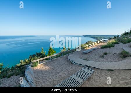 Découverte du Michigan et exploration des superbes Sleeping Bear Dunes National Stationnement Banque D'Images