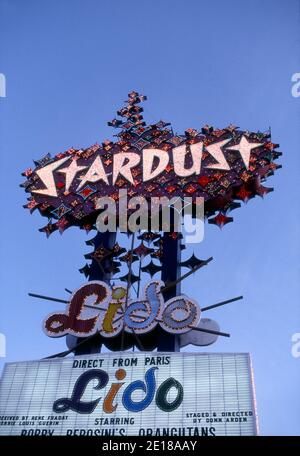 Panneau au néon du Stardust Casino sur le Strip à Las Vegas, Nevada Banque D'Images