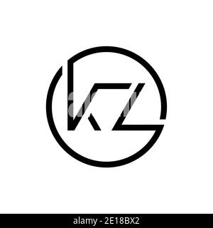 Modèle vectoriel de conception de logo KZ de lettre liée. Creative Circle KZ minimal, Flat logo Design Vector Illustration Illustration de Vecteur