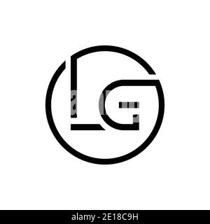 Modèle de vecteur de conception de logo de lettre LG de cercle initial. Lettre abstraite logo LG Design Illustration de Vecteur