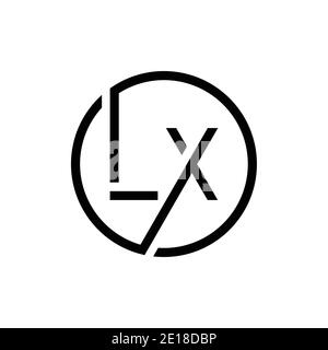 Original Circle LX lettre logo Design Vector Template. Résumé lettre LX logo Design Illustration de Vecteur