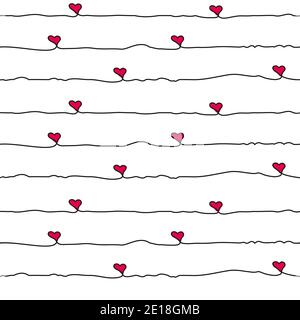 Décoration vectorielle sans couture à rayures - Happy Valentines Day Holiday Illustration de Vecteur