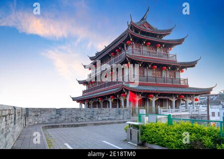 Ville ancienne et ruines de mur de ville à Chaozhou, province de Guangdong, Chine. Banque D'Images