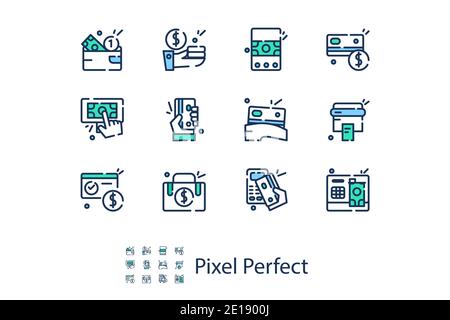 icônes linéaires sur le sujet de paiement dans un appartement style Illustration de Vecteur