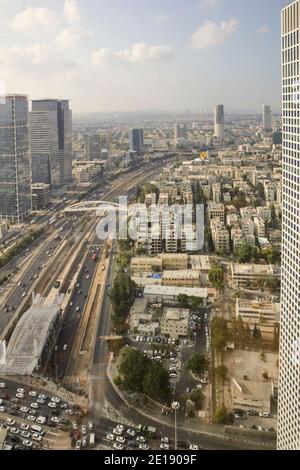 Vue surélevée de tel Aviv, Israël Banque D'Images