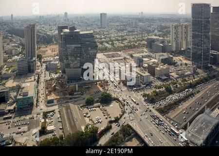 Vue surélevée de tel Aviv, Israël Banque D'Images