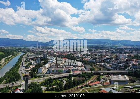 Vue aérienne de la ville de Zilina en Slovaquie Banque D'Images