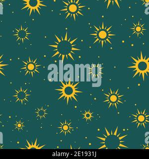 motif vectoriel sans couture suns et étoiles Illustration de Vecteur