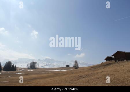 fonte de neige sur un alm dans les alpes italiennes sous ciel bleu Banque D'Images