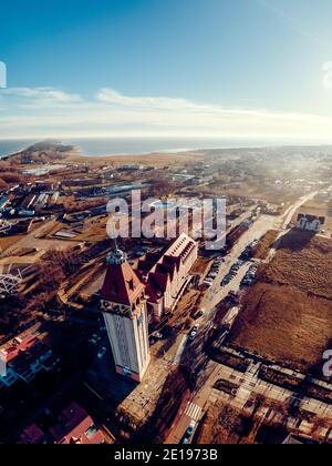 Vue depuis les airs sur Władysławowo Banque D'Images