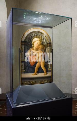 Italie, Toscane: Florence (Florence en italien). La Madonna et l'enfant de Filippo Lippi dans le Palais Médicis Riccardi (Palazzo Medici Riccardi) Banque D'Images