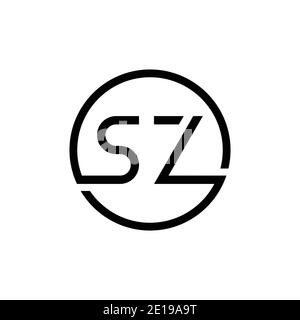 Original cercle SZ lettre logo Design Vector Template. Résumé lettre SZ logo Design Illustration de Vecteur