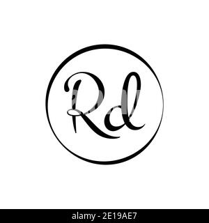 Modèle vectoriel de logo de la lettre initiale. Motif abstrait lettre RD logo. Illustration de Vecteur