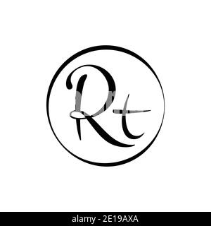 Modèle vectoriel de logo de lettre rt initiale. Logo abstrait lettre rt. Illustration de Vecteur