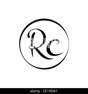 Lettre rc initiale logo Design Vector Template. Résumé script lettre rc logo design. Illustration de Vecteur