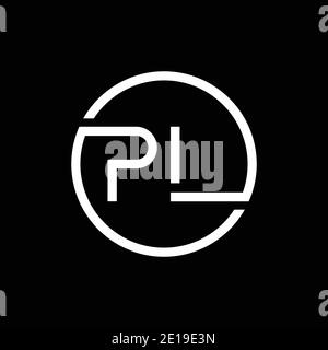 Original PL Letter logo Creative Typographie Vector Template. Cercle créatif lettre PL logo Vector. Illustration de Vecteur
