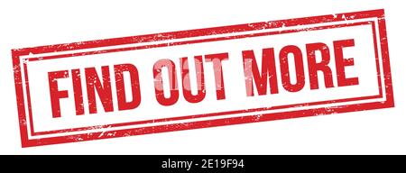 POUR EN SAVOIR PLUS de texte sur le timbre rouge grungy rectangle vintage. Banque D'Images