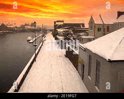 Carrick-on-Suir en hiver.Comté Tipperary,Irlande. Banque D'Images